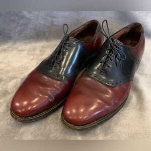 Allen Edmonds Men’s Two-Tone Burgundy and Black Leather Oxfords